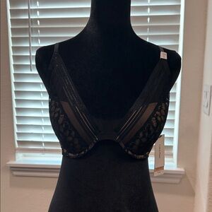 Calvin Klein Black Lace & Mesh Underwire Bra